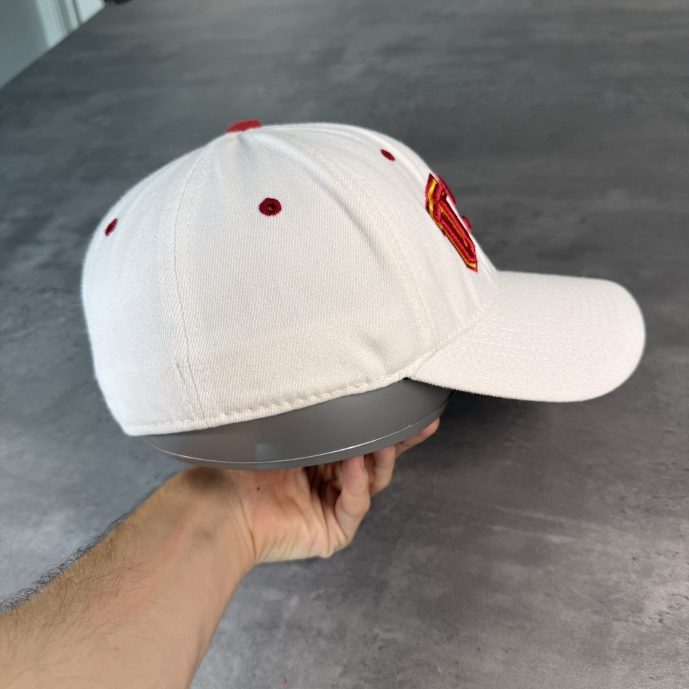 USC Trojans Hat White Flex Fitted Stretch White Baseball Cap Southern California - Picture 5 of 7